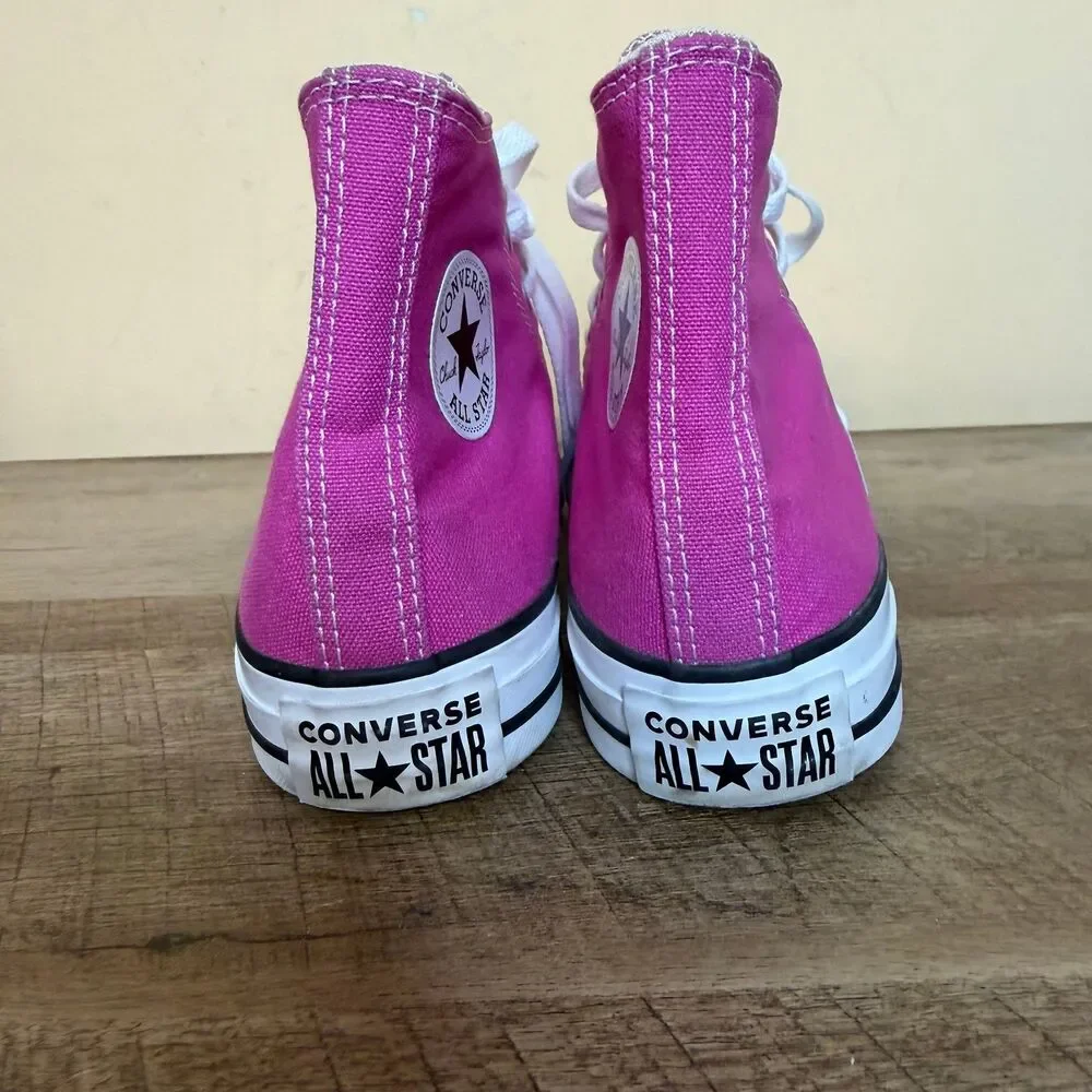 Converse Chuck Taylor All Star High Tops fuchsia pink women’s size 6 shoes - Picture 3 of 7
